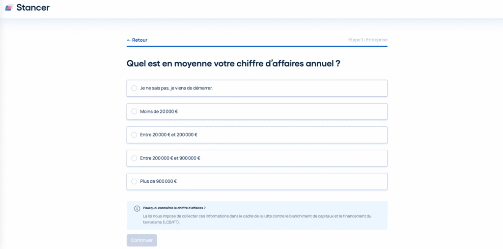 Moyenne d votre chiffre d'affaires annuel